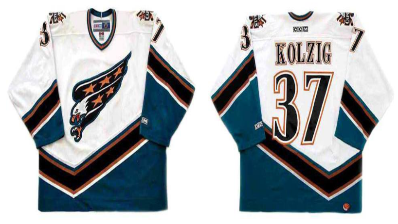 2019 Men Washington Capitals #37 Kolzig white CCM NHL jerseys->washington capitals->NHL Jersey